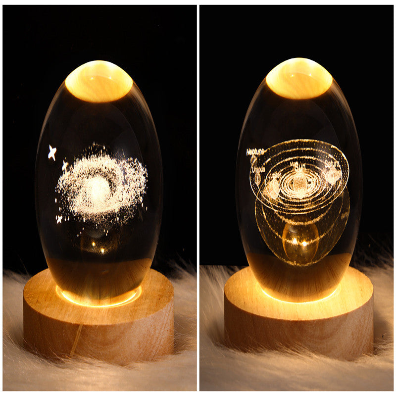 LED Night Light Galaxy Crystal Ball Table Lamp 3D Planet Moon Lamp Bedroom Home Decor For Kids & Adult Birthday Gifts