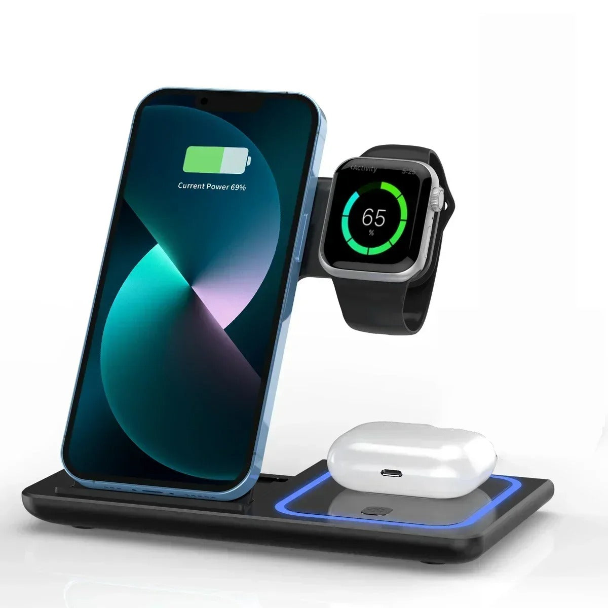 3-in-1 Wireless Travel Charging Stand For 16-12 Pro Max, IWatch S10-2 SE Ultra, AirPods 4 3 Pro, Foldable Fast Charging Station