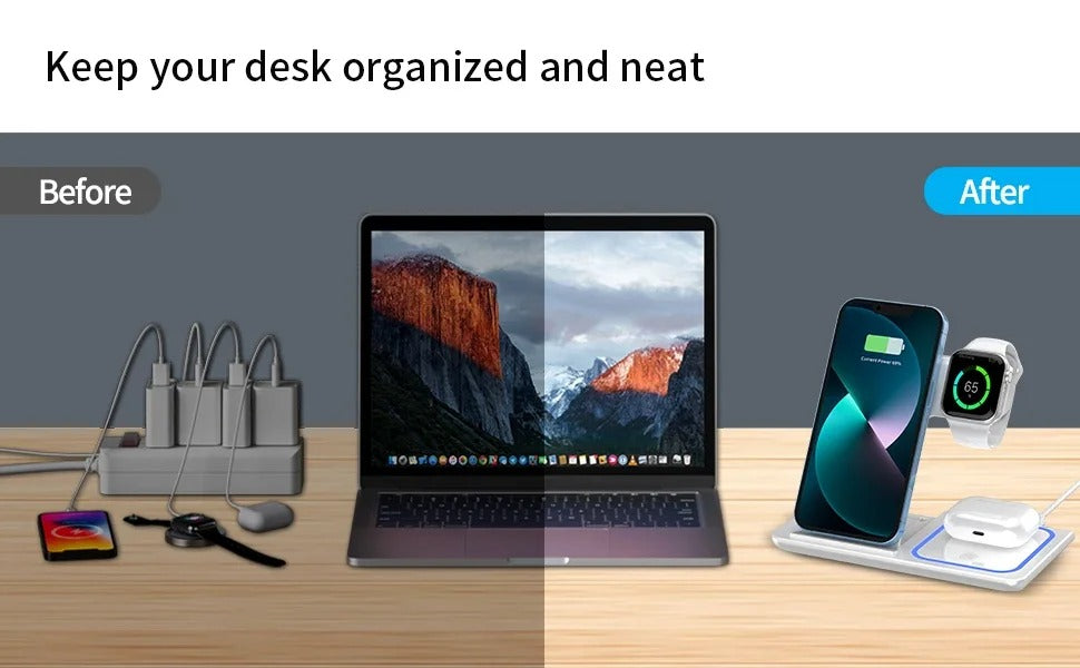 3-in-1 Wireless Travel Charging Stand For 16-12 Pro Max, IWatch S10-2 SE Ultra, AirPods 4 3 Pro, Foldable Fast Charging Station