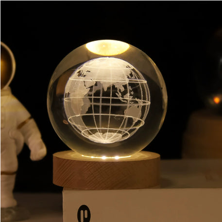 LED Night Light Galaxy Crystal Ball Table Lamp 3D Planet Moon Lamp Bedroom Home Decor For Kids & Adult Birthday Gifts
